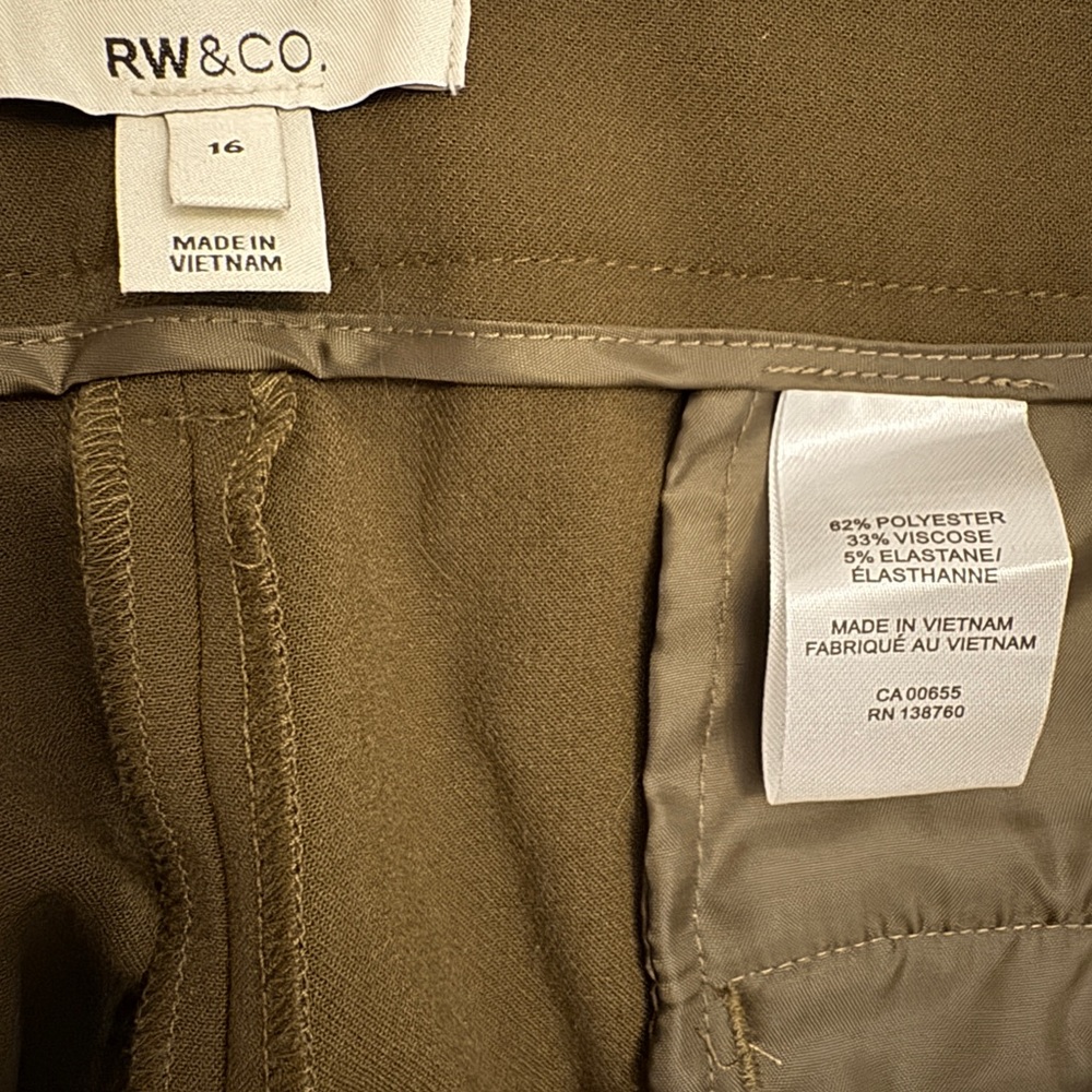 RW&CO. Dark Olive Wide Leg Pants - Picture 3 of 4